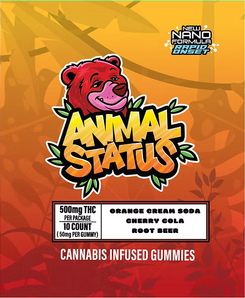 Animal Status Orange Cherry Cola 500MG THC-A Cannabis Gummies
