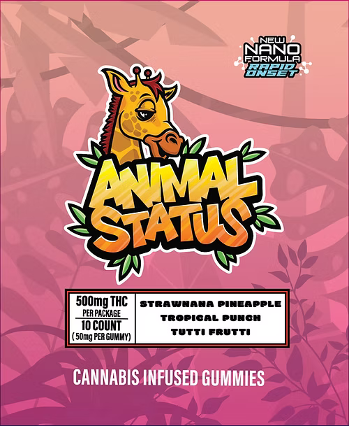 Animal Status Strawnana Tropical Tutti THC-A Cannabis Gummies