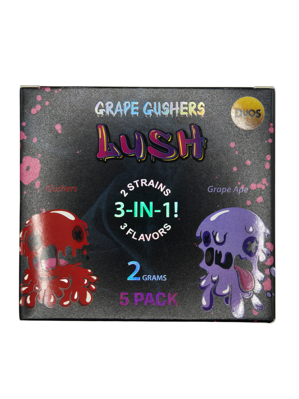 Grape Gushers  5 Pack Lush 3-in-1 – 2 Gram Live Resin Vape THCA Cartridge