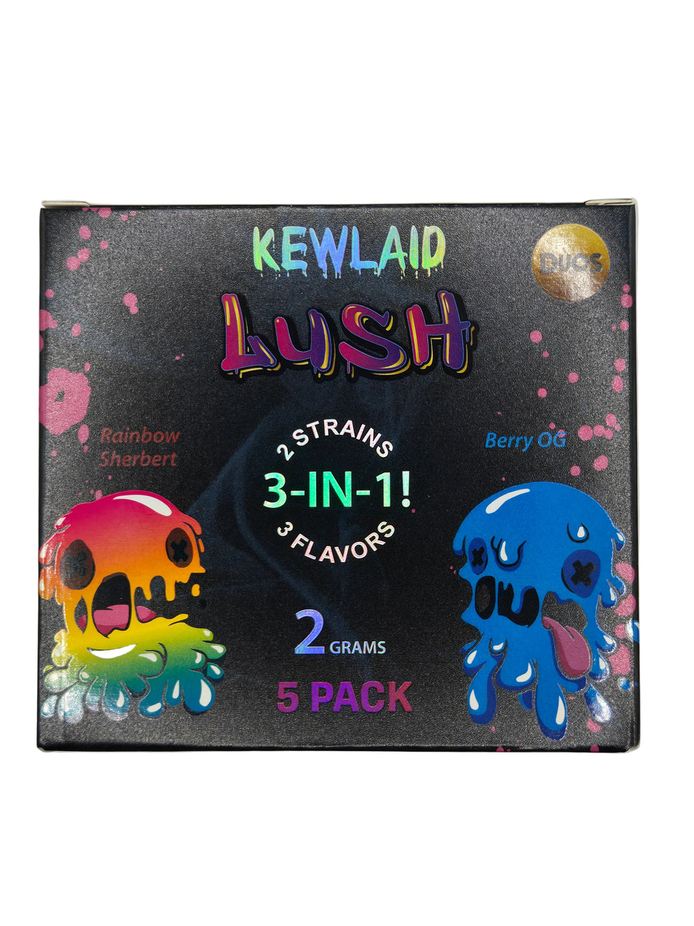 Kewlaid  5 Pack Lush 3-in-1 – 2 Gram Live Resin Vape THCA Cartridge
