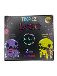 Tropics 5 Pack Lush 3-in-1 – 2 Gram Live Resin Vape THCA Cartridge