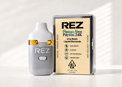 REZ 3 Gram Live Resin Liquid Diamond Vape - Papaya Nova (S) + Payton 24k (I)
